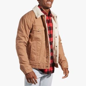 Fleece Lined Trucker Jacket Snap 